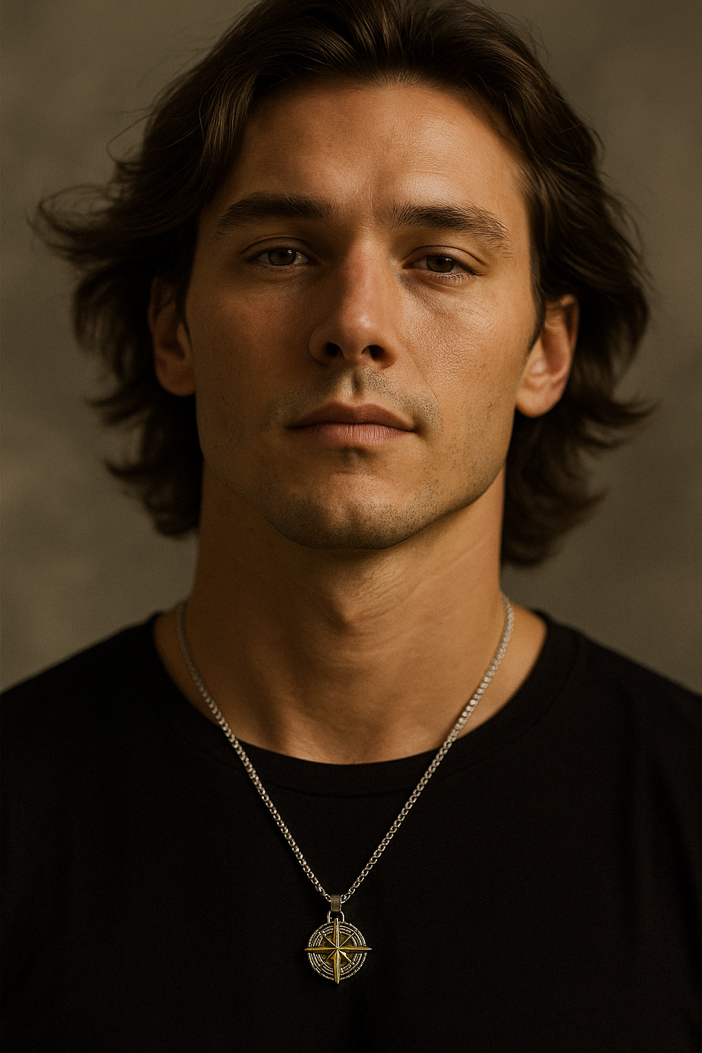 Collar Brújula Retro Silver and Gold