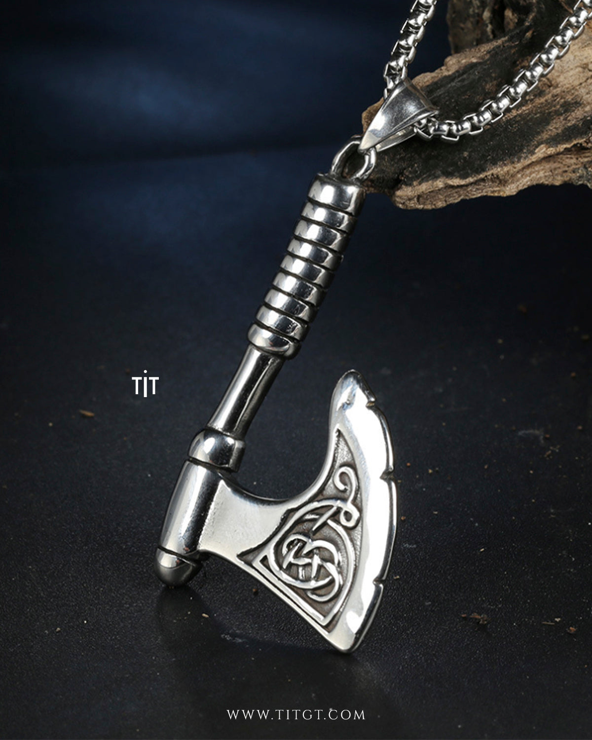 Collar de Hacha Vikinga Retro Silver