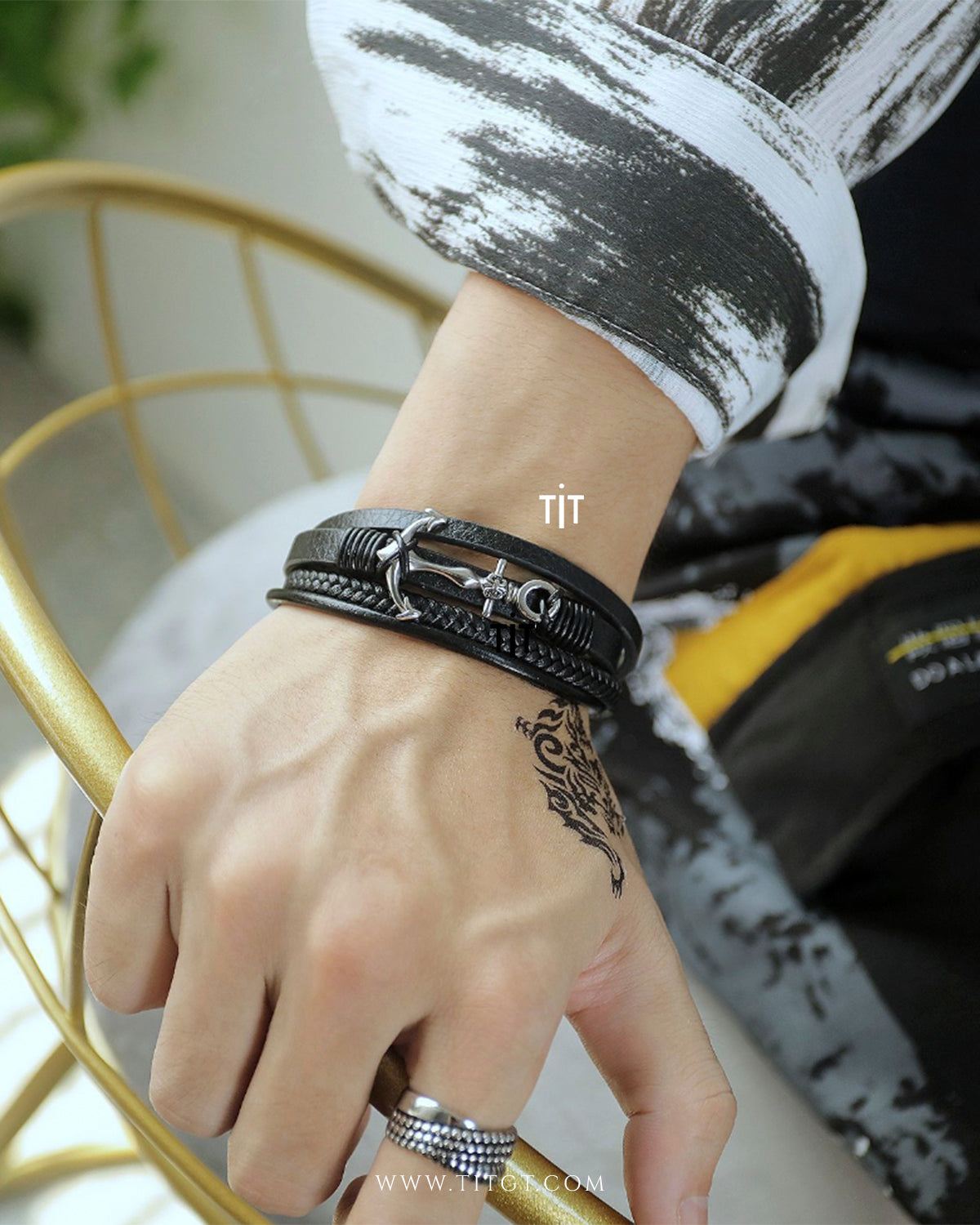 Set de Pulseras con Ancla Silver