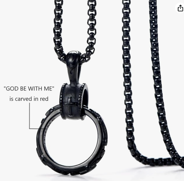 Collar Anillo de Cruz Black