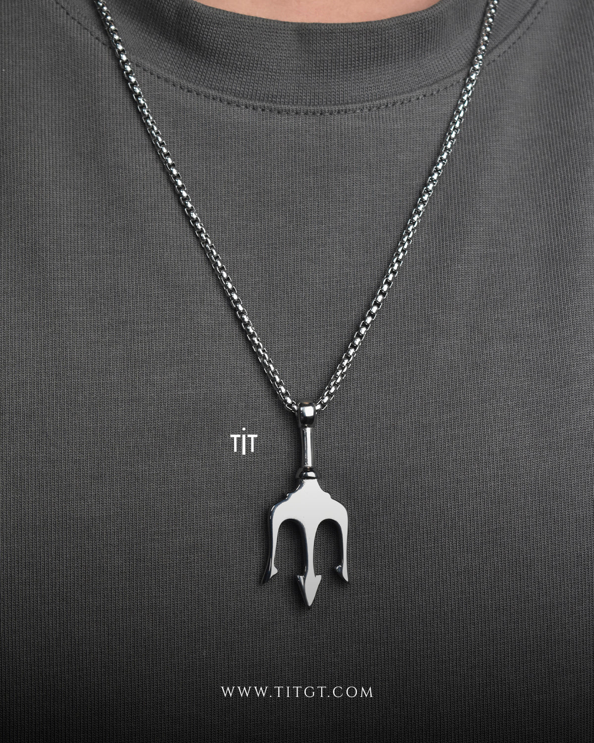 Collar Tridente Plateada