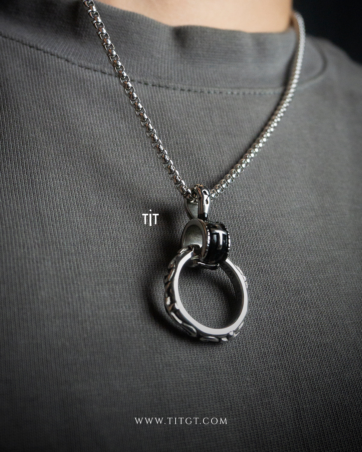 Collar Anillo de Cruz Silver
