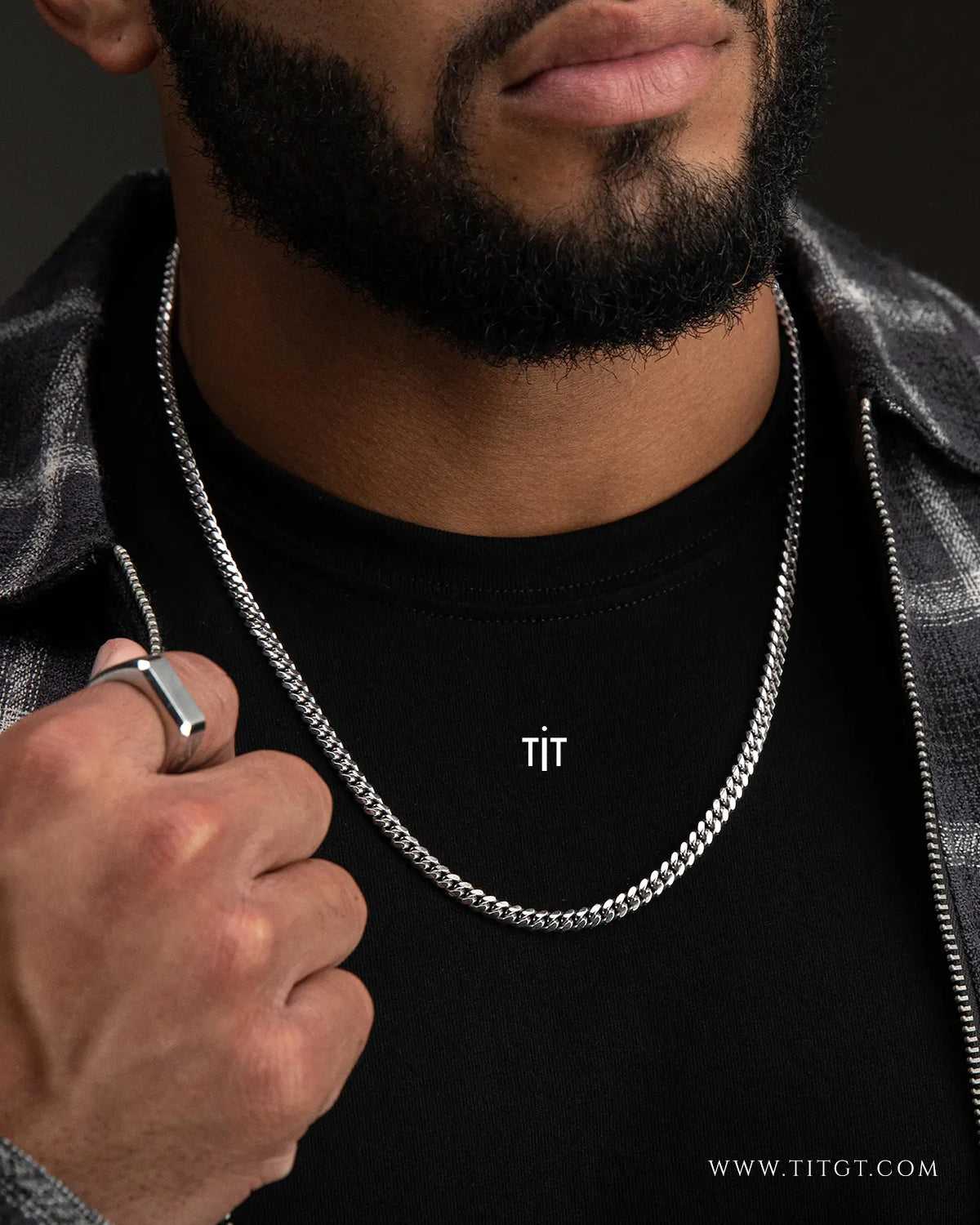 Cadena Cubana Silver 7MM