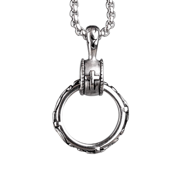 Collar Anillo de Cruz Silver