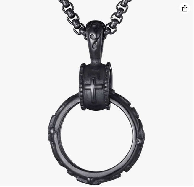Collar Anillo de Cruz Black