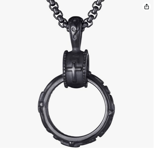Collar Anillo de Cruz Black