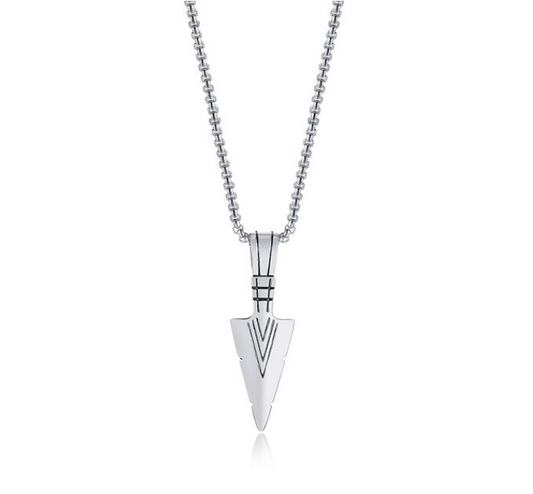 Collar Punta de Flecha Plateado
